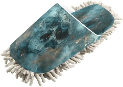 Zhirexin Green Misty Skeleton Mop Slippers