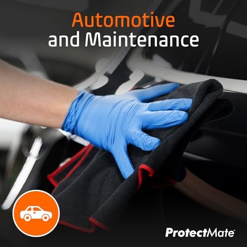 Protectmate Blue Nitrile Food Prep Gloves - 5 Mil Textured Disposable