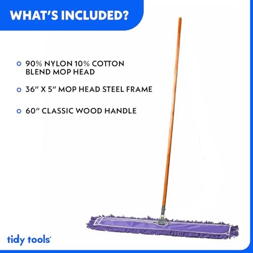 Tidy Tools 36 Inch Purple Commercial Dust Mop Floor Sweeper
