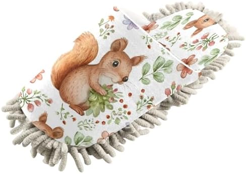 Zhirexin Cute Squirrel Cleaning Slippers - Mop Shoes for House Floor