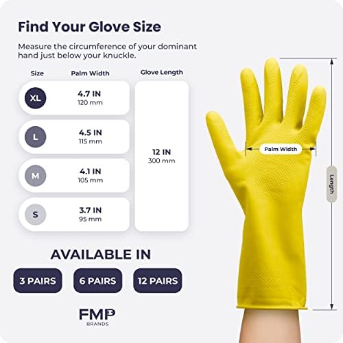 FMP Brands 361260 Pairs Non-Slip Rubber Gloves