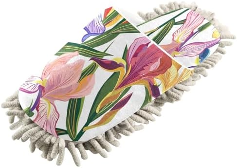 Zhirexin Colorful Flowers Microfiber Mop Slippers