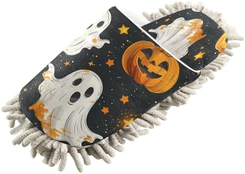 Zhirexin Halloween White Microfiber Cleaning Slippers