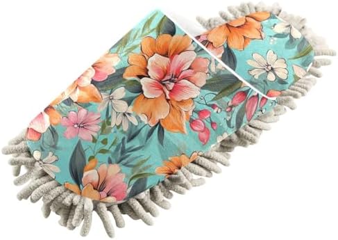 RunningBear Hibiscus Mop Slippers with Soft Chenille Sole
