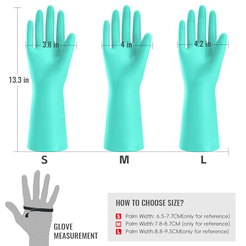 KAQ Reusable Non-Slip Rubber Gloves for Kitchen Use
