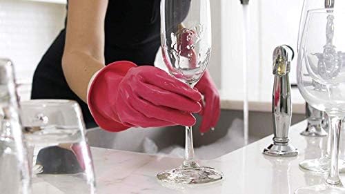 Casabella Premium Waterblock Cleaning Gloves - 2 Pair Pink Small