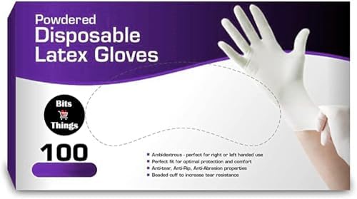 Bits N Things Latex Powdered Gloves 100 per Box 1