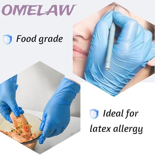 OMELAW Nitrile Gloves 4 Mil Powder Free Non Latex