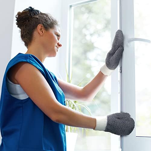 BBTO 3 Pairs Microfiber Dusting Mitts No Scratch