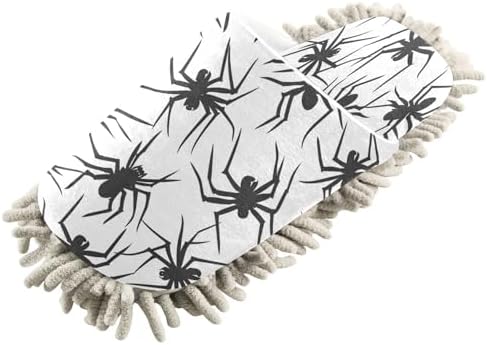 Zhirexin Halloween Black Mop Slippers for Men Women