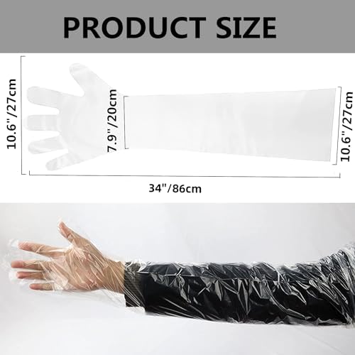 50PCS Extra Long Full Arm Disposable Gloves