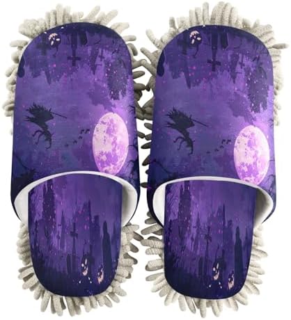 Zhirexin Dark Blue Mop Slippers for Home Cleaning