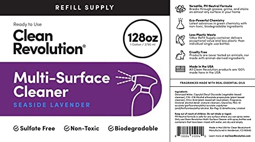Clean Revolution Multi Surface Cleaner Refill 1 Gallon Non-Toxic Eco-Friendly Plant-Based
