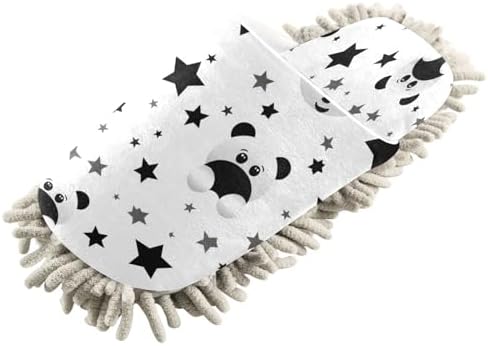 Bulletgxll Panda and Star Microfiber Cleaning Slippers