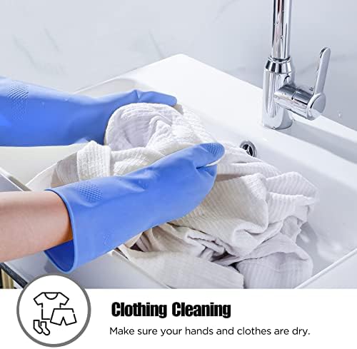 IUCGE Reusable Rubber Dishwashing Gloves 2 Pair