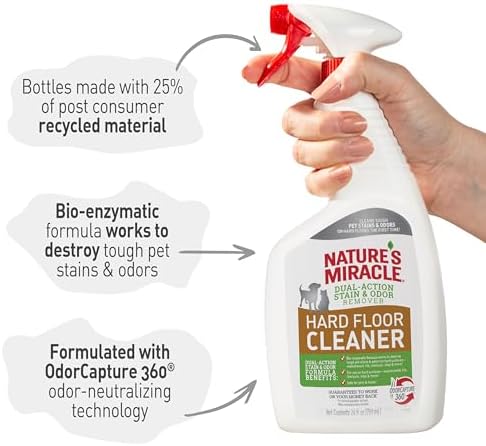 Natures Miracle Hard Floor Cleaner 24 Oz Dual-Action Stain Remover