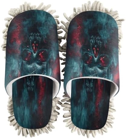 Zhirexin Green Misty Skeleton Mop Slippers 1