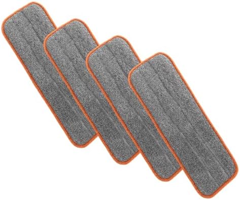 Superio 4-Pack Microfiber Mopping Pads - 8x45 Reusable Streak-Free