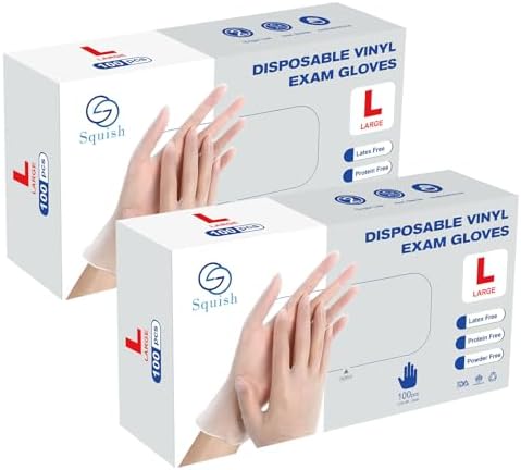 Squish Disposable Gloves 4 Mil Thick 200PCS2Pack Large