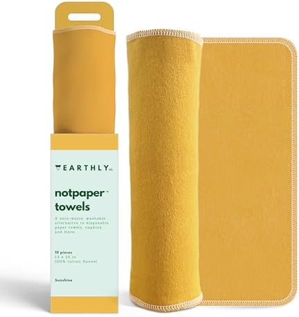 Earthly Co Reusable Paper Towels 10 Pack - Sunshine
