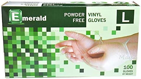 Emerald Shannon Powder Free Vinyl Gloves - Large Pack 100 1