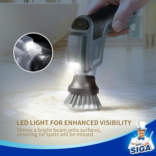 MRSIGA Electric Spin Scrubber for Kitchen and Bathroom