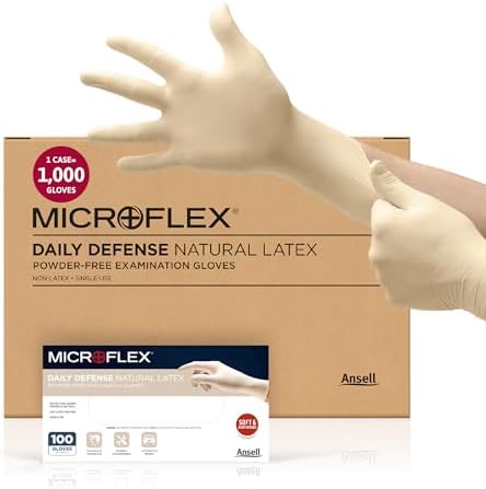 HyFlex Microflex 10-754 Daily Defense Latex Gloves Natural
