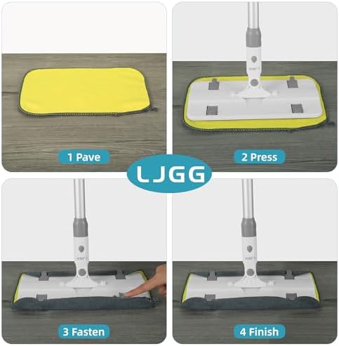 Microfiber Mop with 4 Pads and 512 Handle for Hardwood Tile Floors