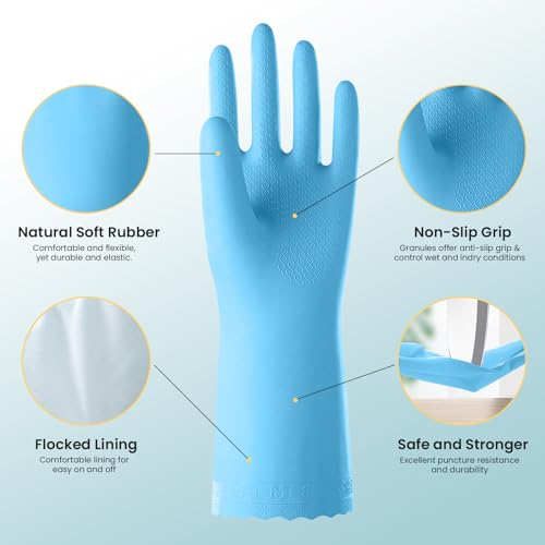 KAQ Reusable Rubber Gloves with Cotton Liner