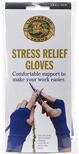 Lion Brand Yarn Stress Relief Gloves Small Blue 1