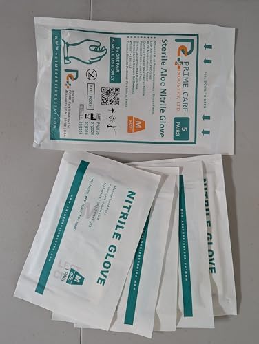 Prime Care Sterile Aloe Nitrile Gloves 25 Pairs Box