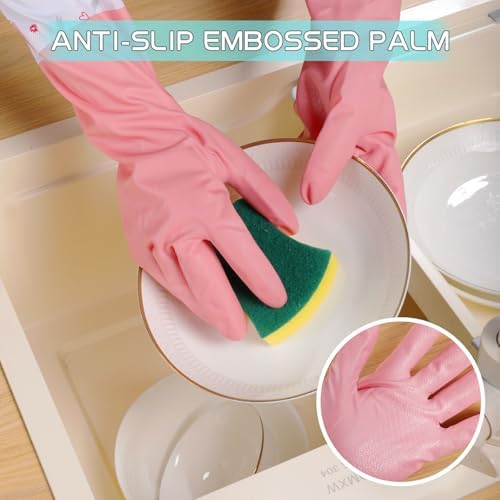 3Pcs Reusable Dishwashing Gloves with Waterproof and Non-Slip Design