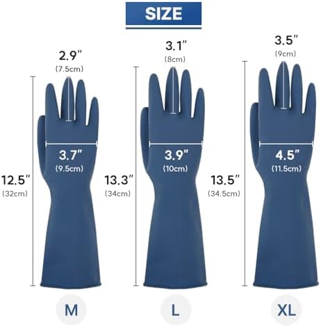 HOMSSEM Dishwashing Gloves 2 Pairs Urban Gray Green Blue