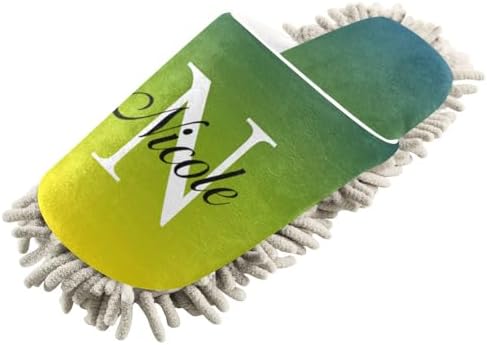 Custom Mop Slippers for Floor Cleaning Personalized Washable Microfiber Cleaning Mop Slippers