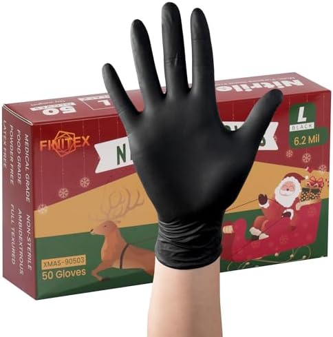 FINITEX Nitrile Gloves 62mil 50PCS Latex Free Powder Free 1
