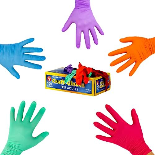 Hygloss Colored Nitrile Gloves 100-Pack Adult Size