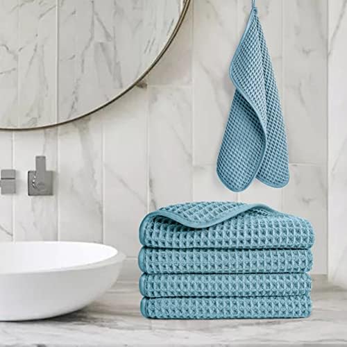POLYTE Microfiber Lint Free Washcloth Face Towel 4 Pack