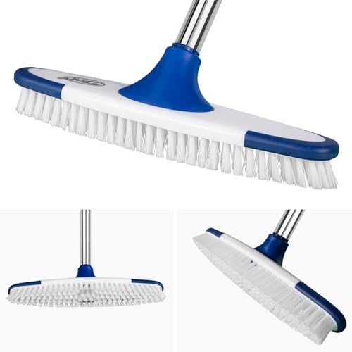 ITTAHO Floor Scrub Brush with 53 Long Handle - Deck Grout Cleaning Tool Set