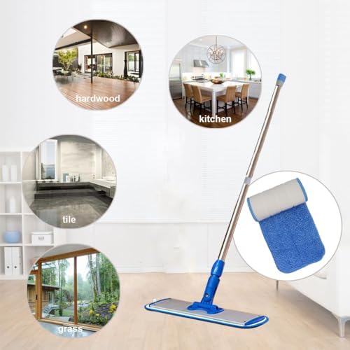 18 Inch Microfiber Spray Mop Replacement Heads - Blue 10 Pack