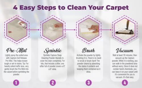 Capture Carpet Rug Dry Cleaner Powder for Pets - 1 lb