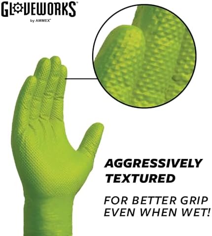 GLOVEWORKS HD Nitrile Gloves with Diamond Grip