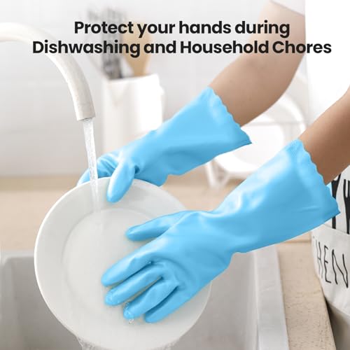 KAQ Reusable Rubber Gloves with Cotton Liner