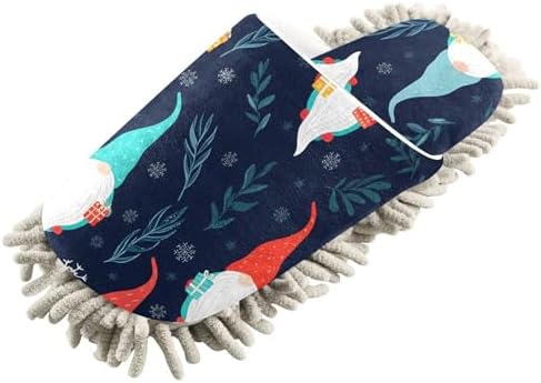 Burbuja Scandinavian Christmas Gnome Mop Slippers for Women Men
