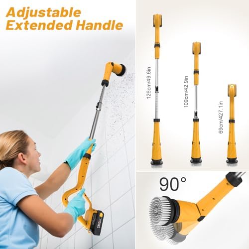Qimedo 1500 RPM Electric Spin Scrubber with 2 Batteries Q2 Pro 1