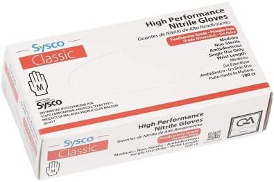 Sysco High Performance Nitrile Gloves 100 Count Medium Blue