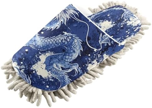 Zhirexin Blue Dragons Mop Slippers for House Cleaning