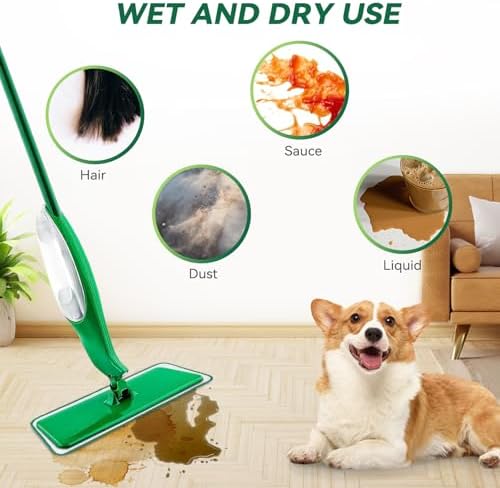 Sgizoku Mop Head Replacement - 8 Pack Washable Microfiber Pads for Wet Dry Cleaning