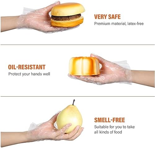 Milisten 100PCS Kids Disposable PE Gloves for Food Prep