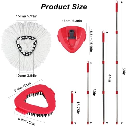 Sgizoku Spin Mop Head Refill Replacement Pads