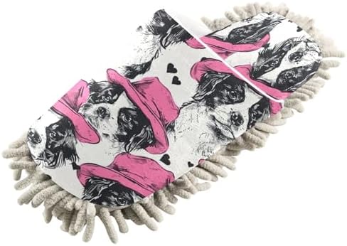 Bulletgxll Dog Mop Slippers Washable Microfiber Floor Cleaning Shoes
